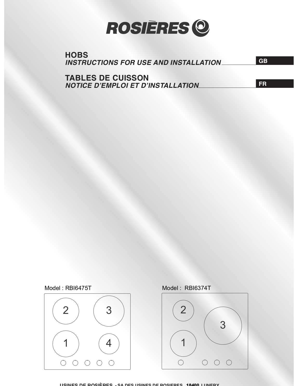 ROSIERES RBI6475T User Manual