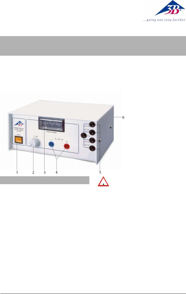 3B Scientific AC-DC Power Supply User Manual