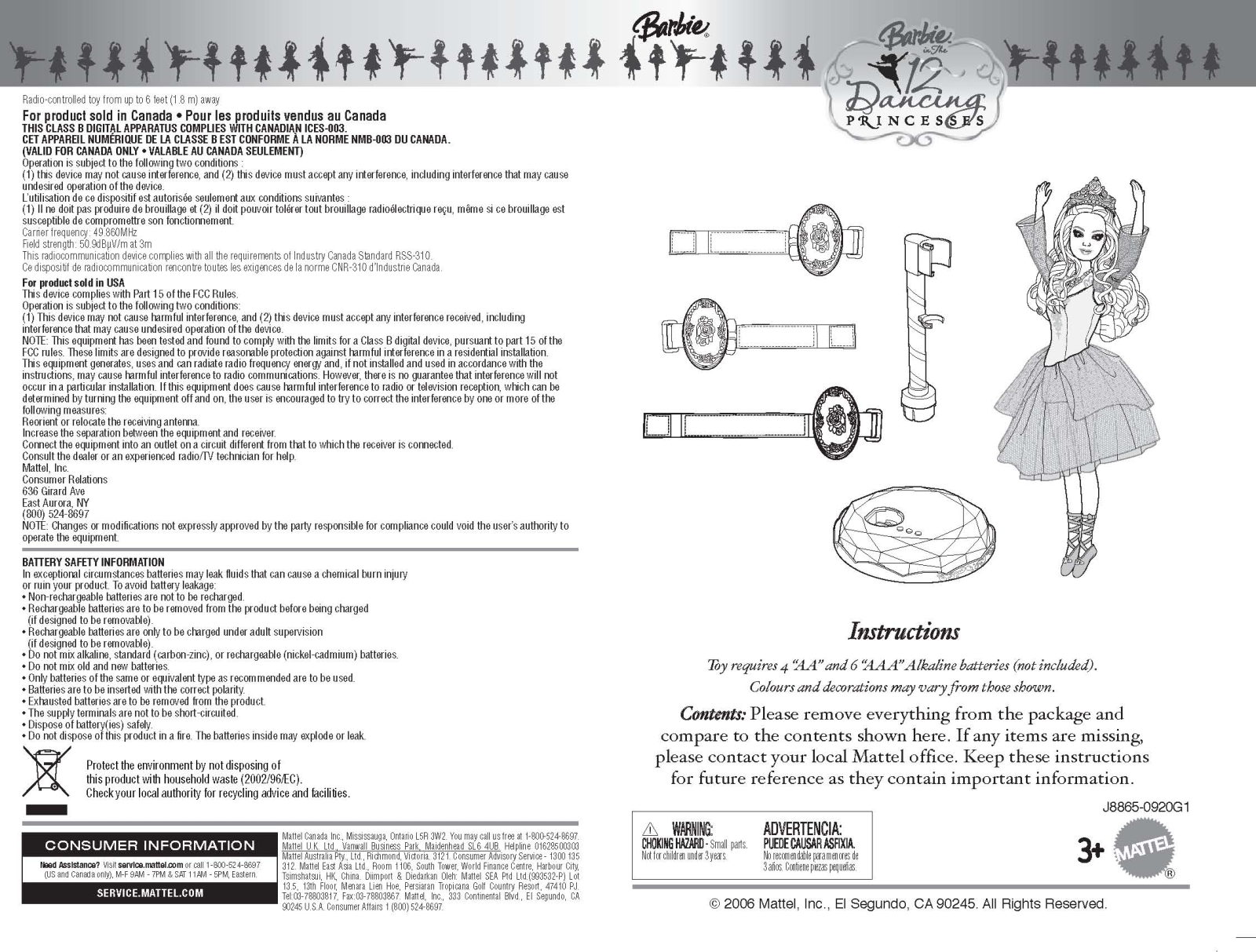 Fisher-Price J8866, J8865 Instruction Sheet