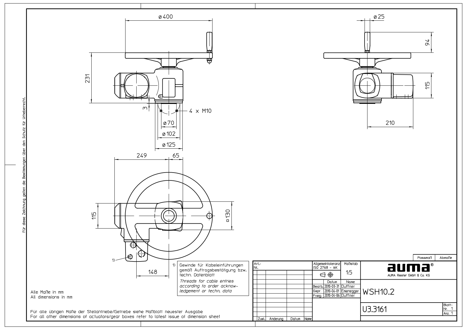 AUMA WSH10.2 Service Manual