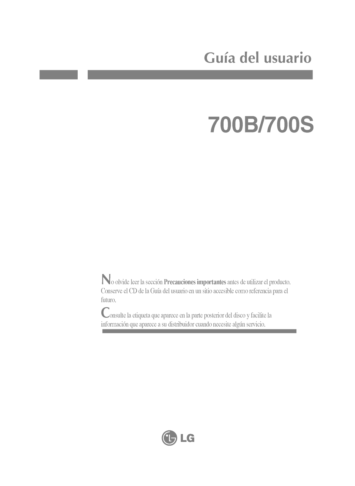 LG 700SK User Manual