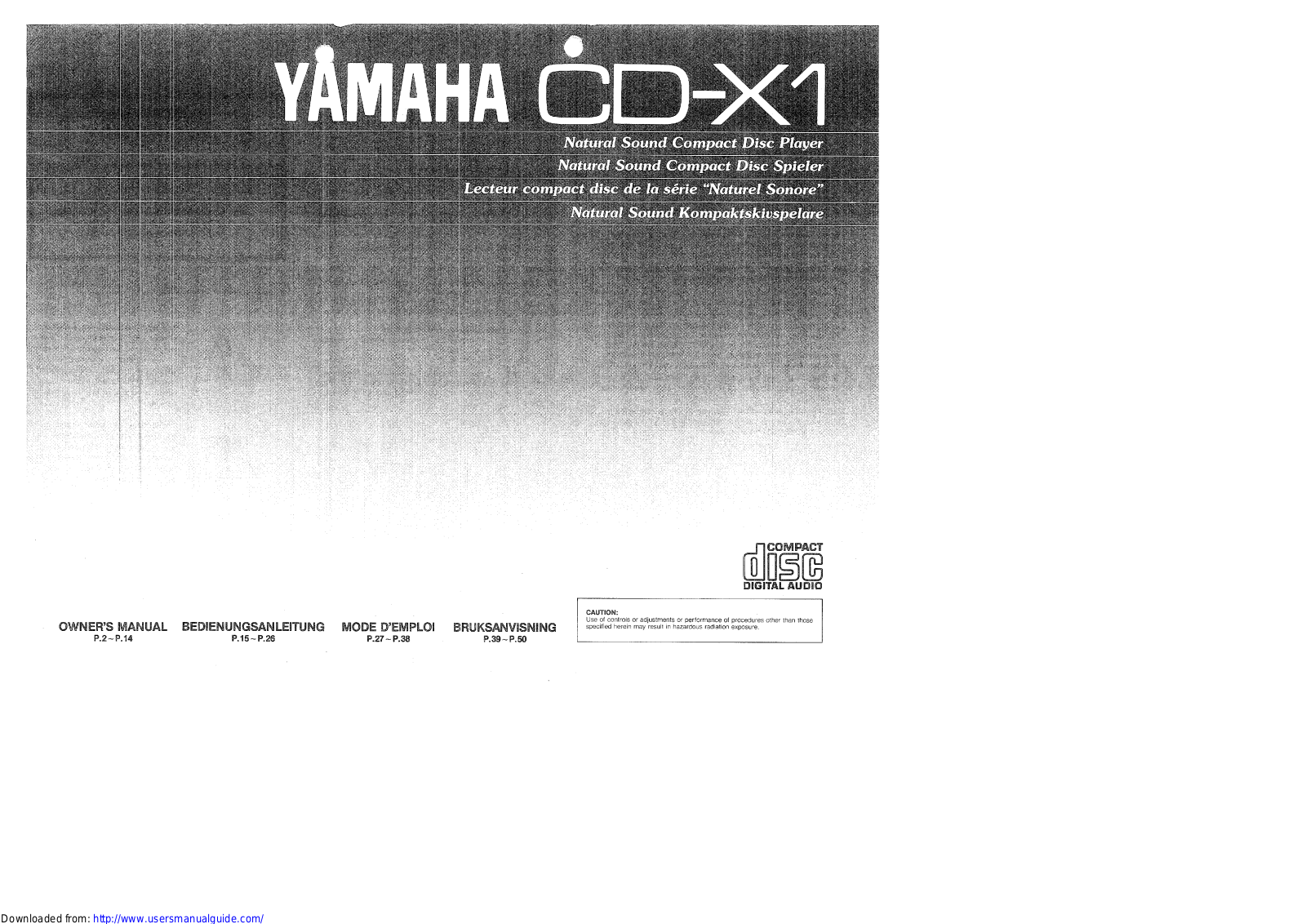 Yamaha Audio CD-X1 User Manual