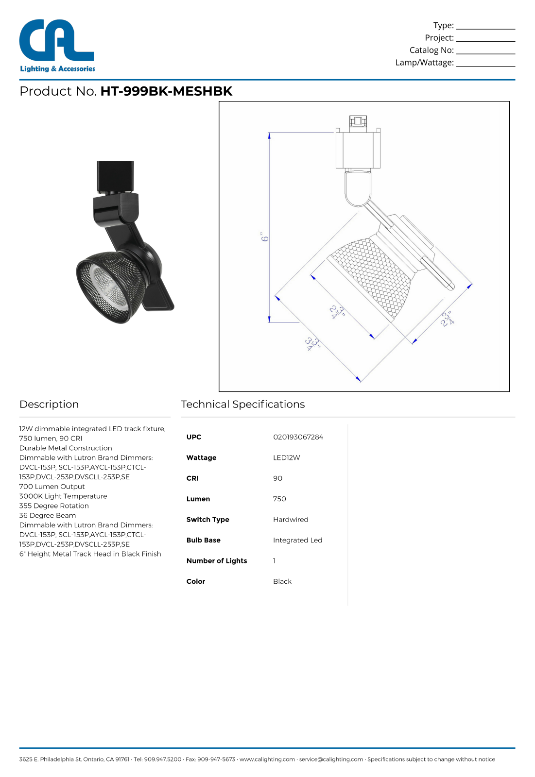 Cal Lighting CG10803 Specifications - ManualMachine.com