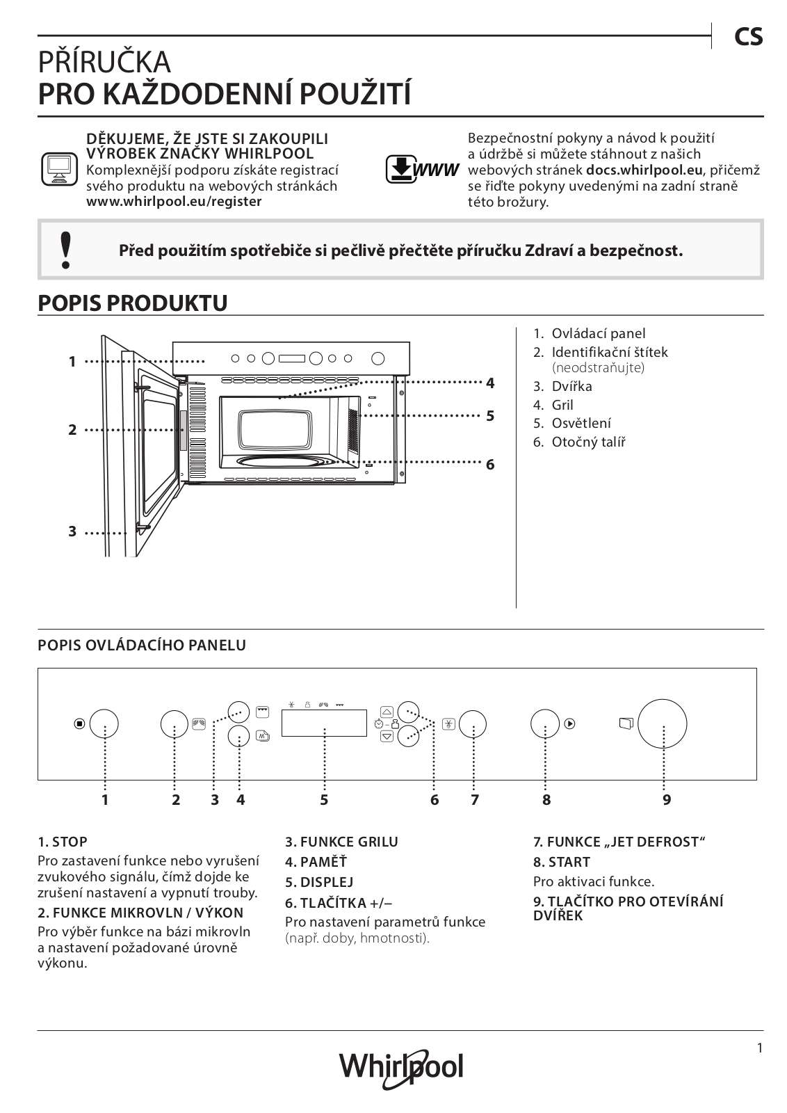 Whirlpool AMW 4920-WH, AMW 4920-IX User Manual