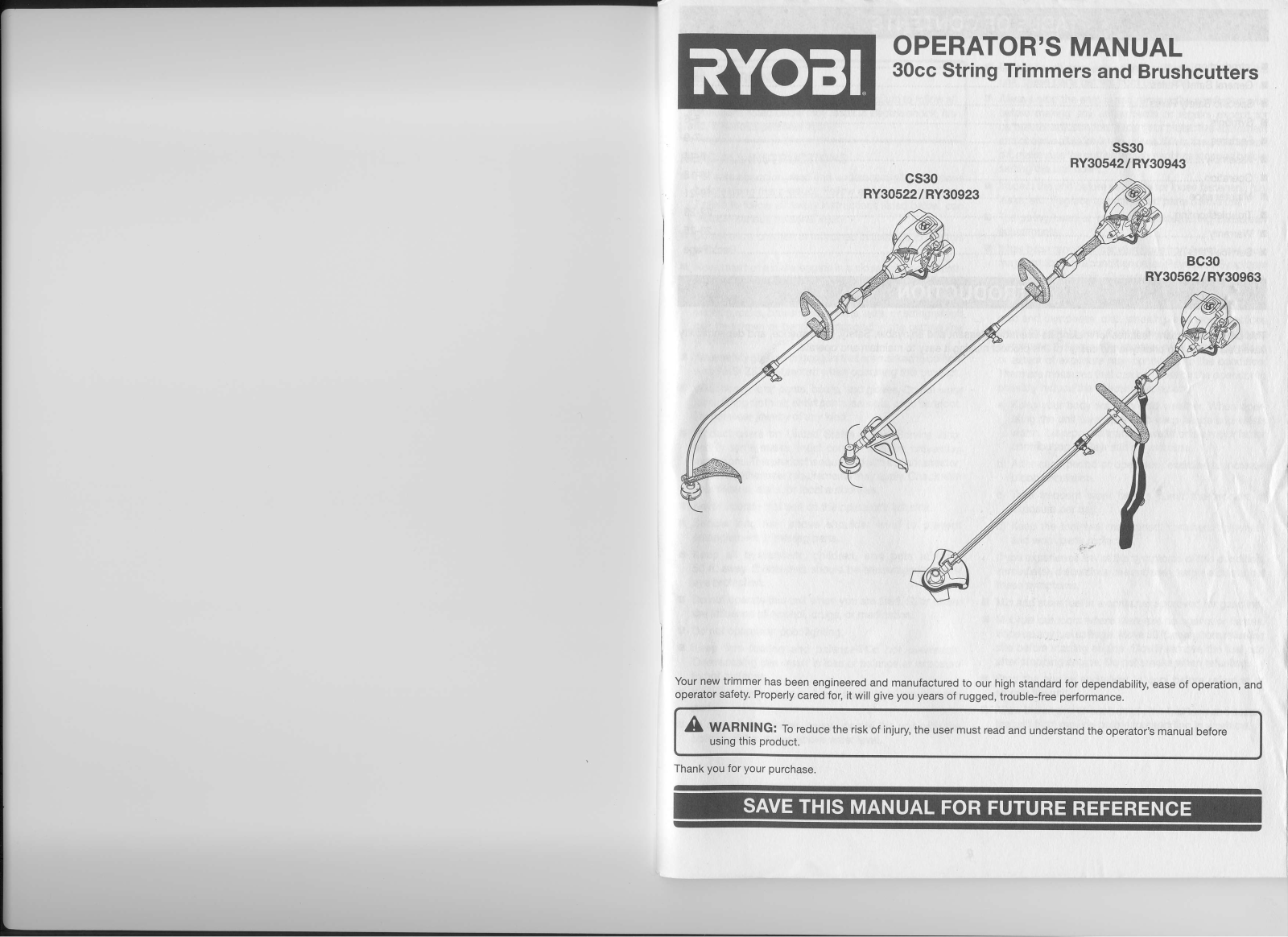 Ryobi bc30, ry30522 User Manual - ManualMachine.com