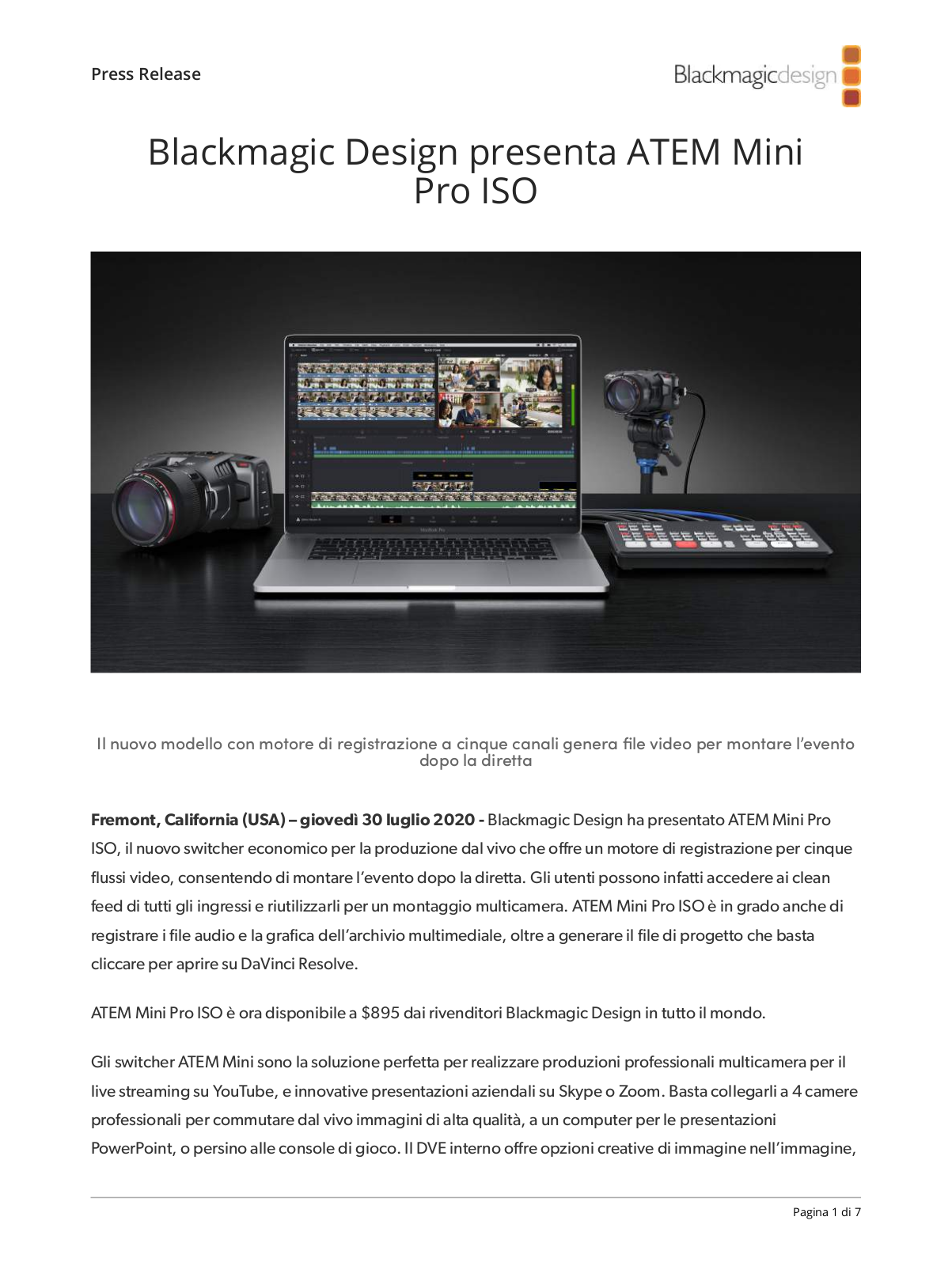 Blackmagic Design ATEM Mini Pro ISO Presentation