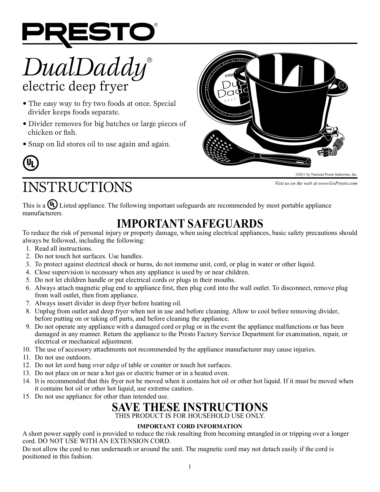 Presto Dualdaddy User Manual