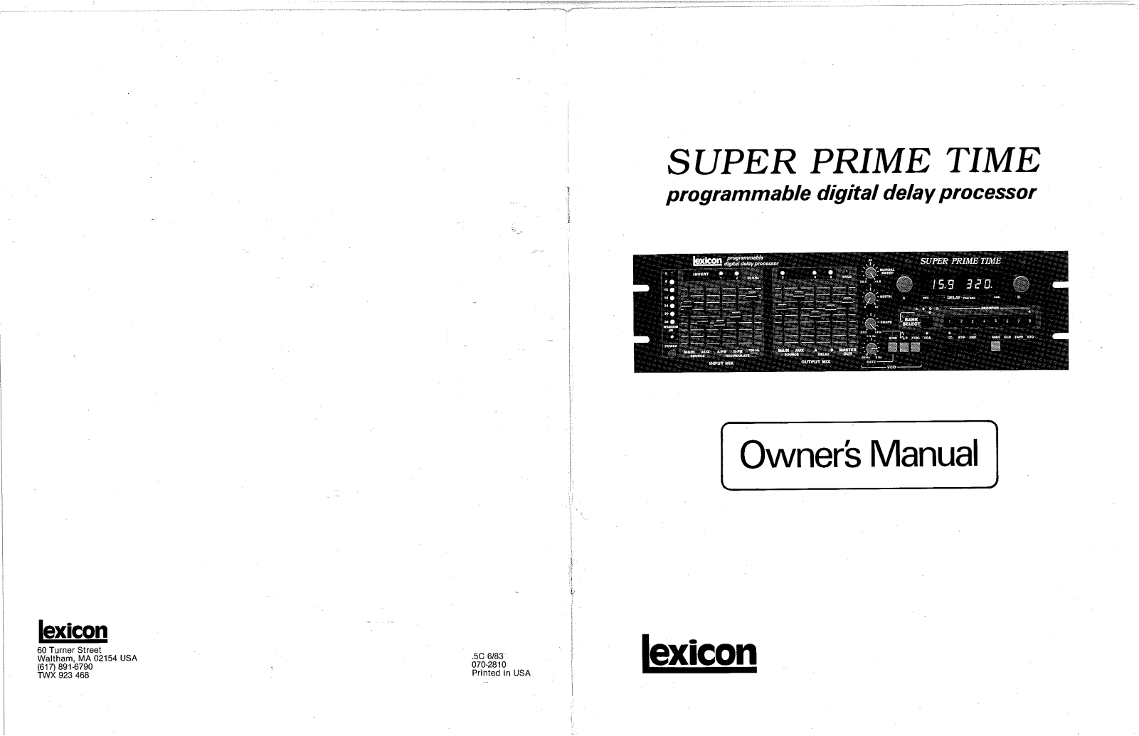 Lexicon M97 Owner's Manual