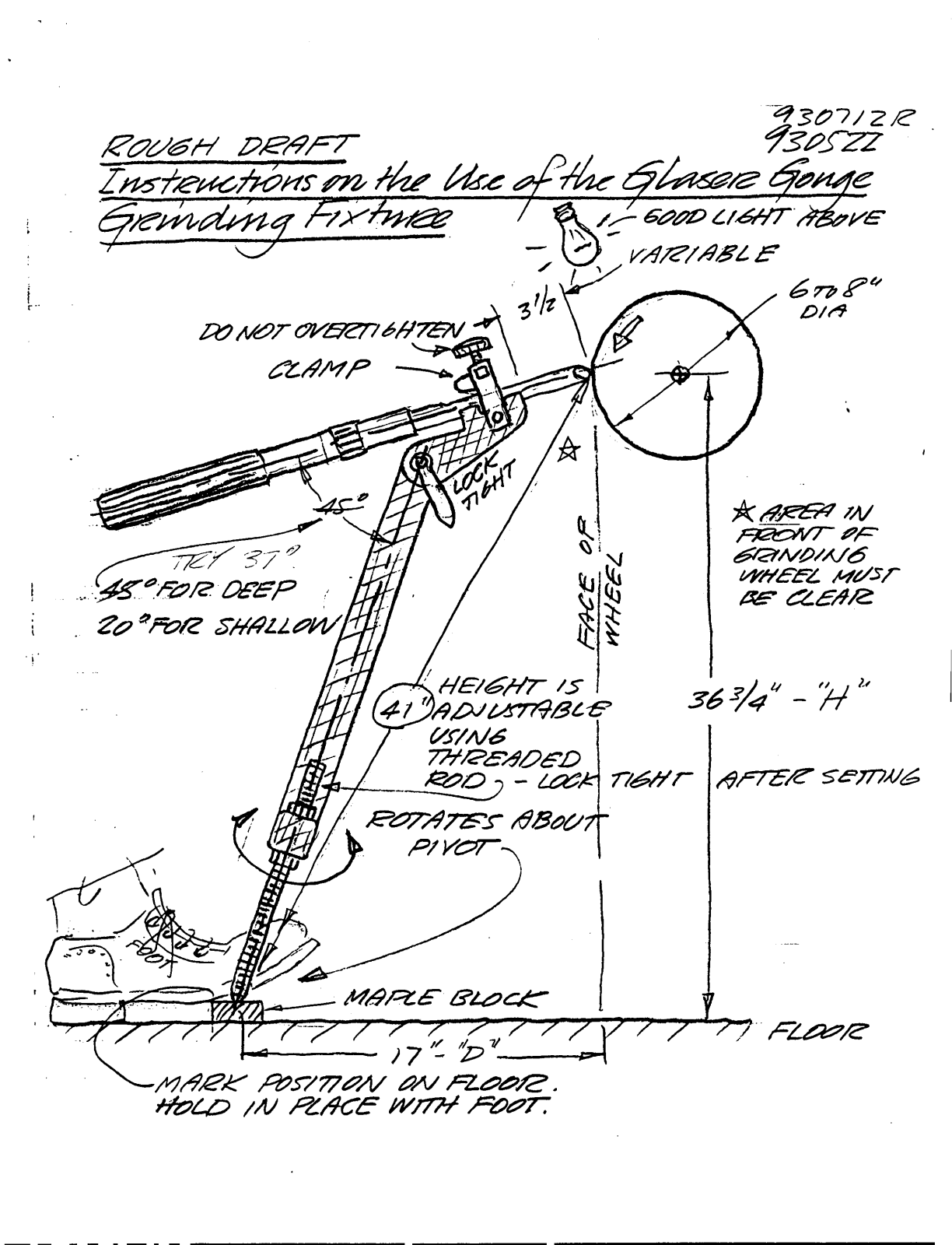 Jerry Glaser Glaser gouge grinding fixture plans