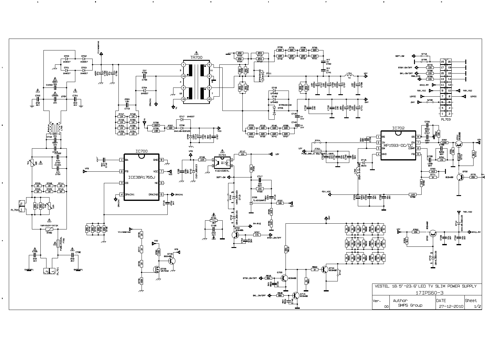 Vestel 17IPS60-3, 17PW26-3 Schematic