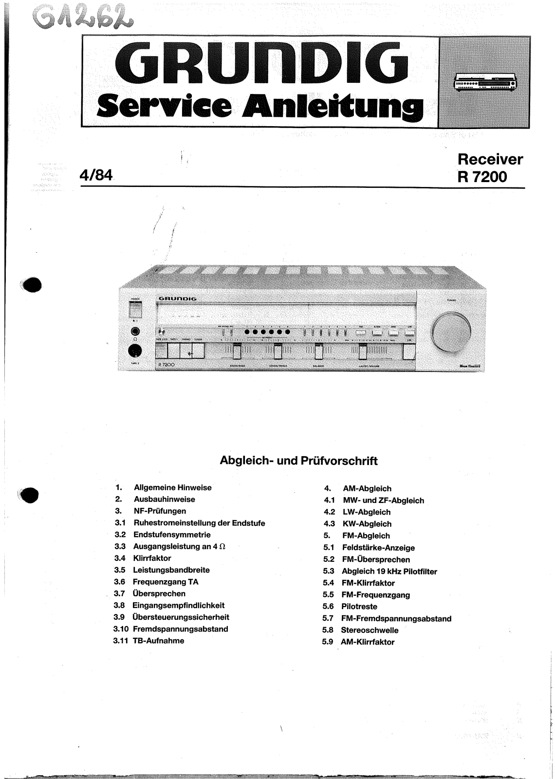 Grundig R-7200 Service manual