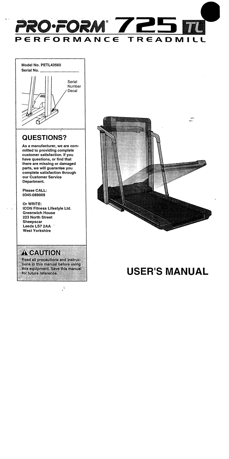 ProForm PETL43560 User Manual