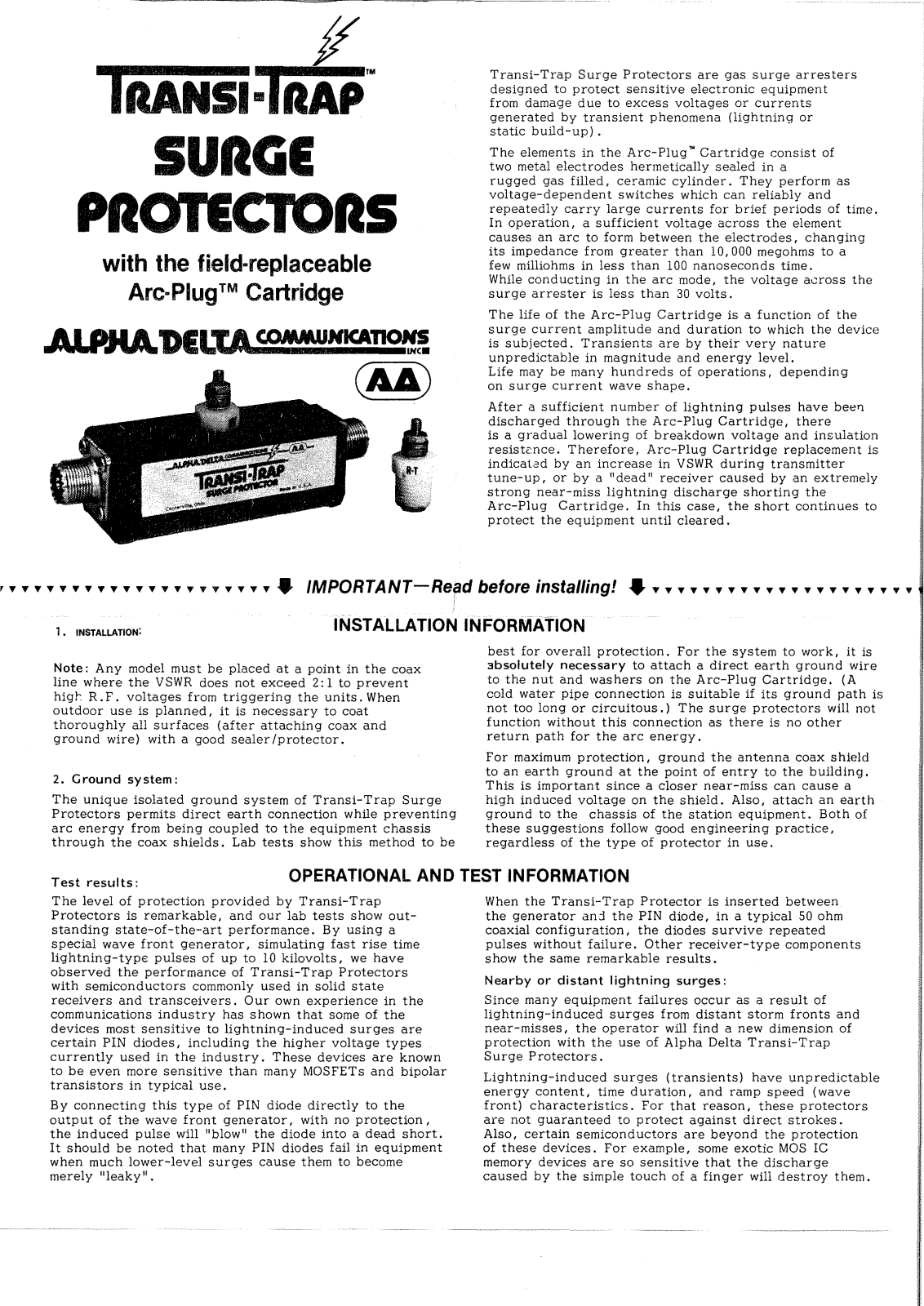 Alpha-Delta Transi-trap User guide - ManualMachine.com