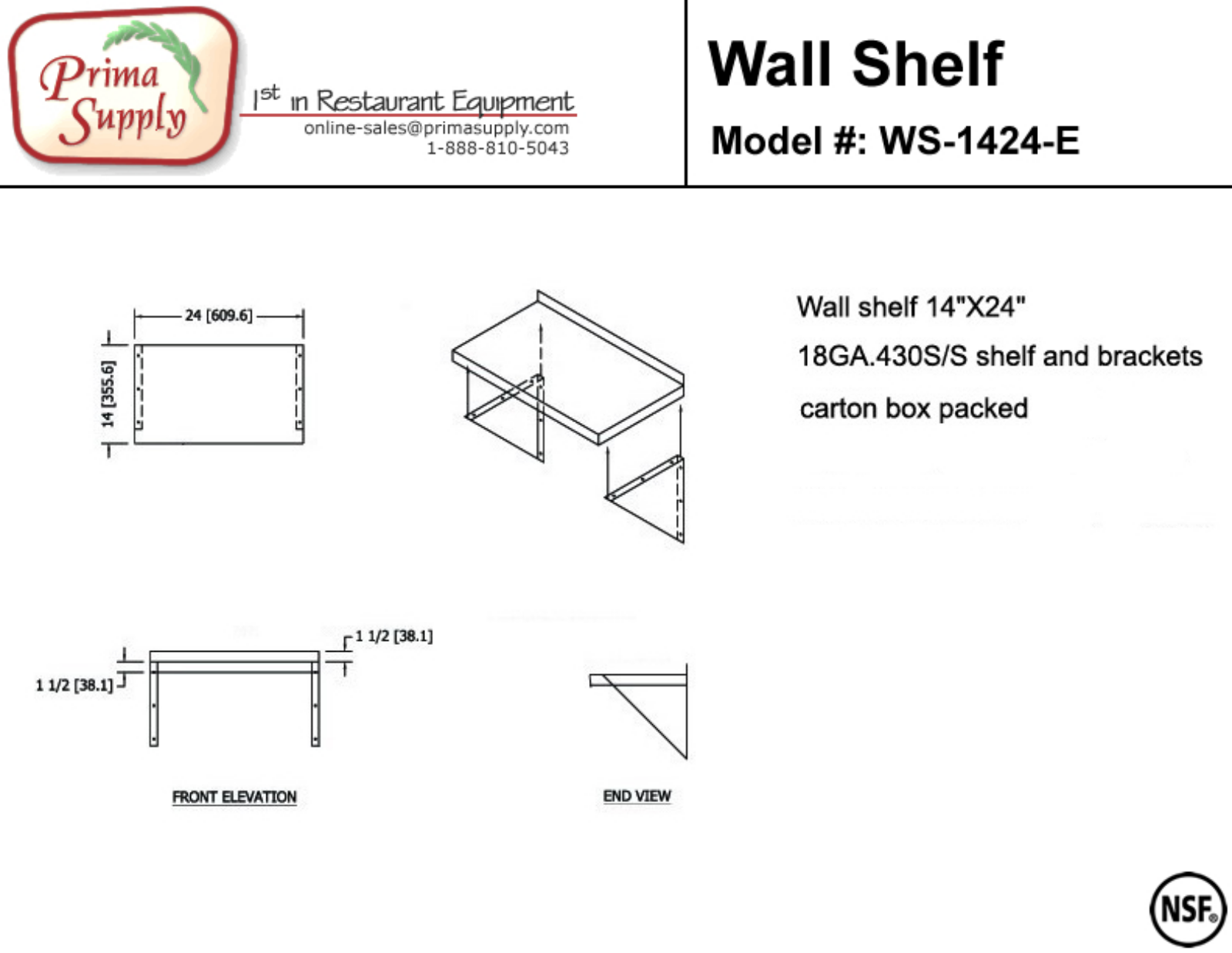 Prima WS-1424-E User Manual