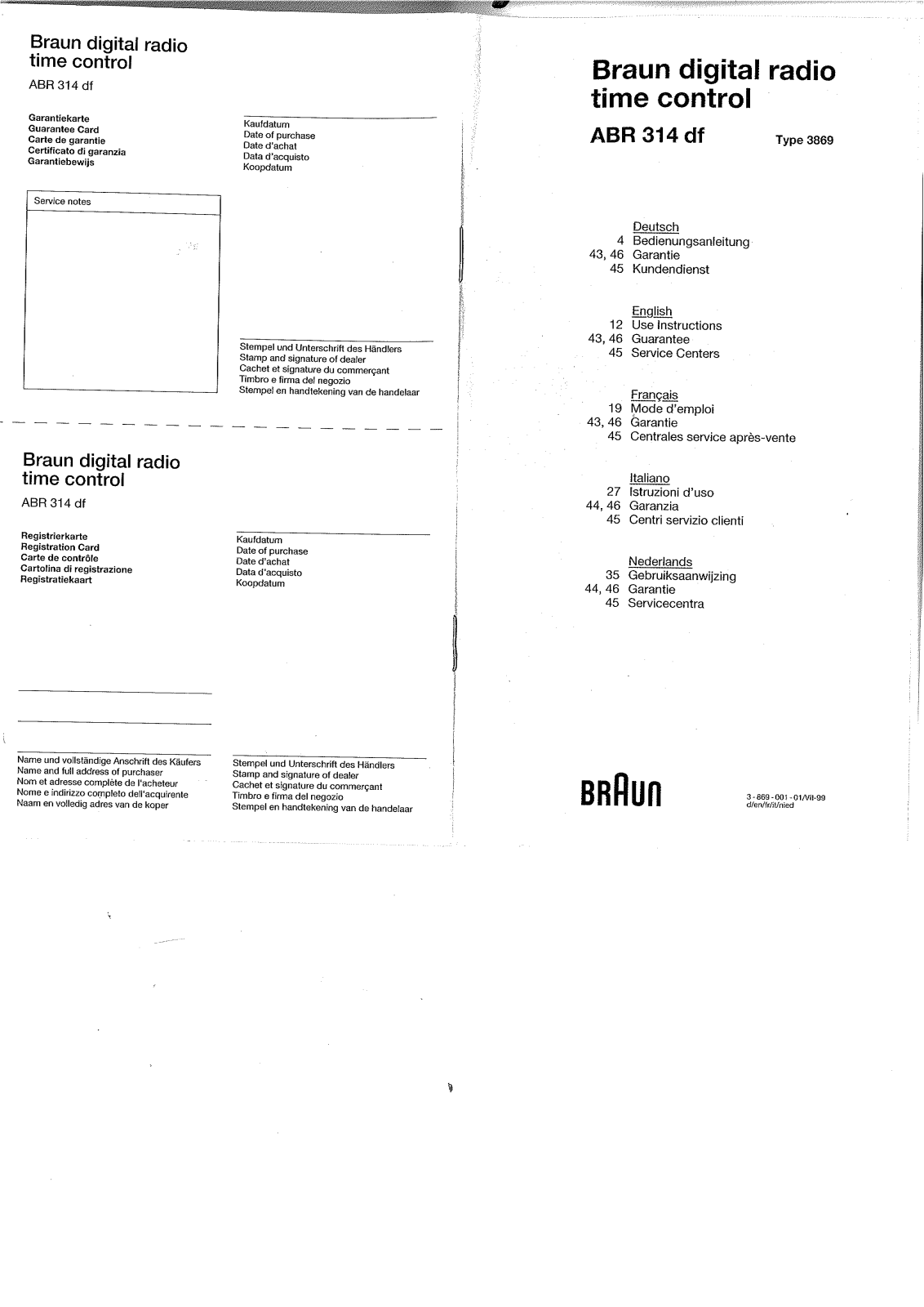 Braun ABR 314 DF User Manual