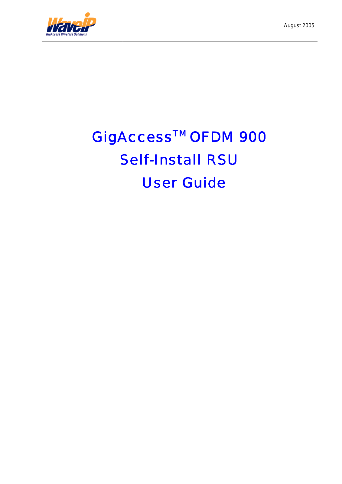 WaveIP GAOFDM900-RSU Users Manual