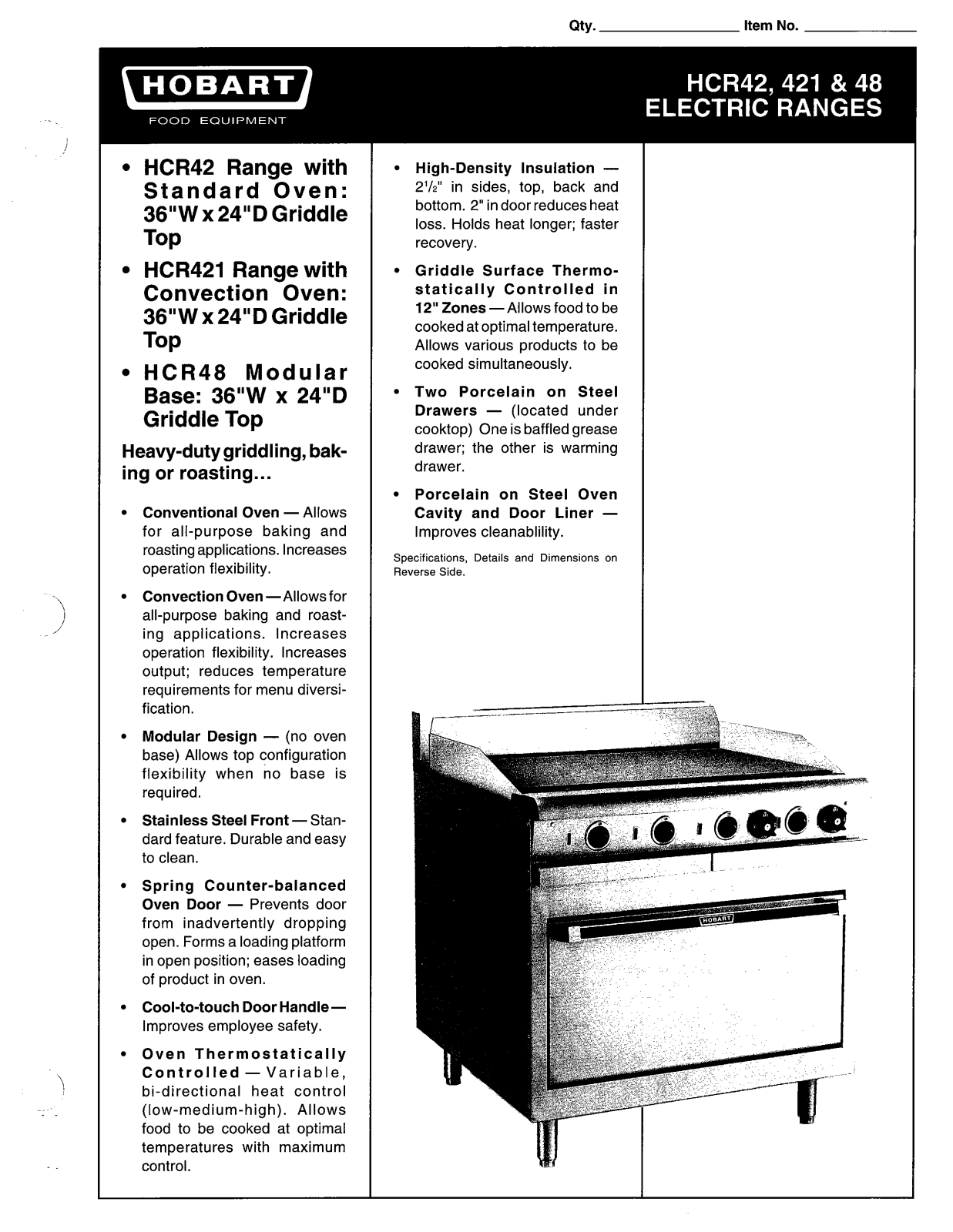 Hobart HCR421 User Manual