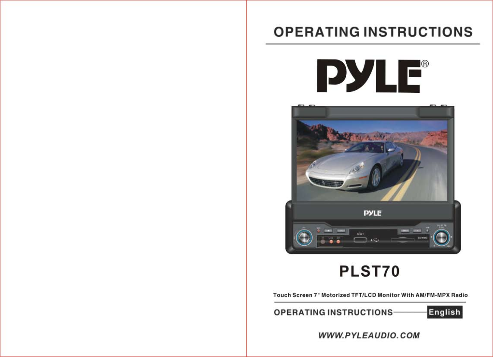 PYLE Audio PLST70 User Manual