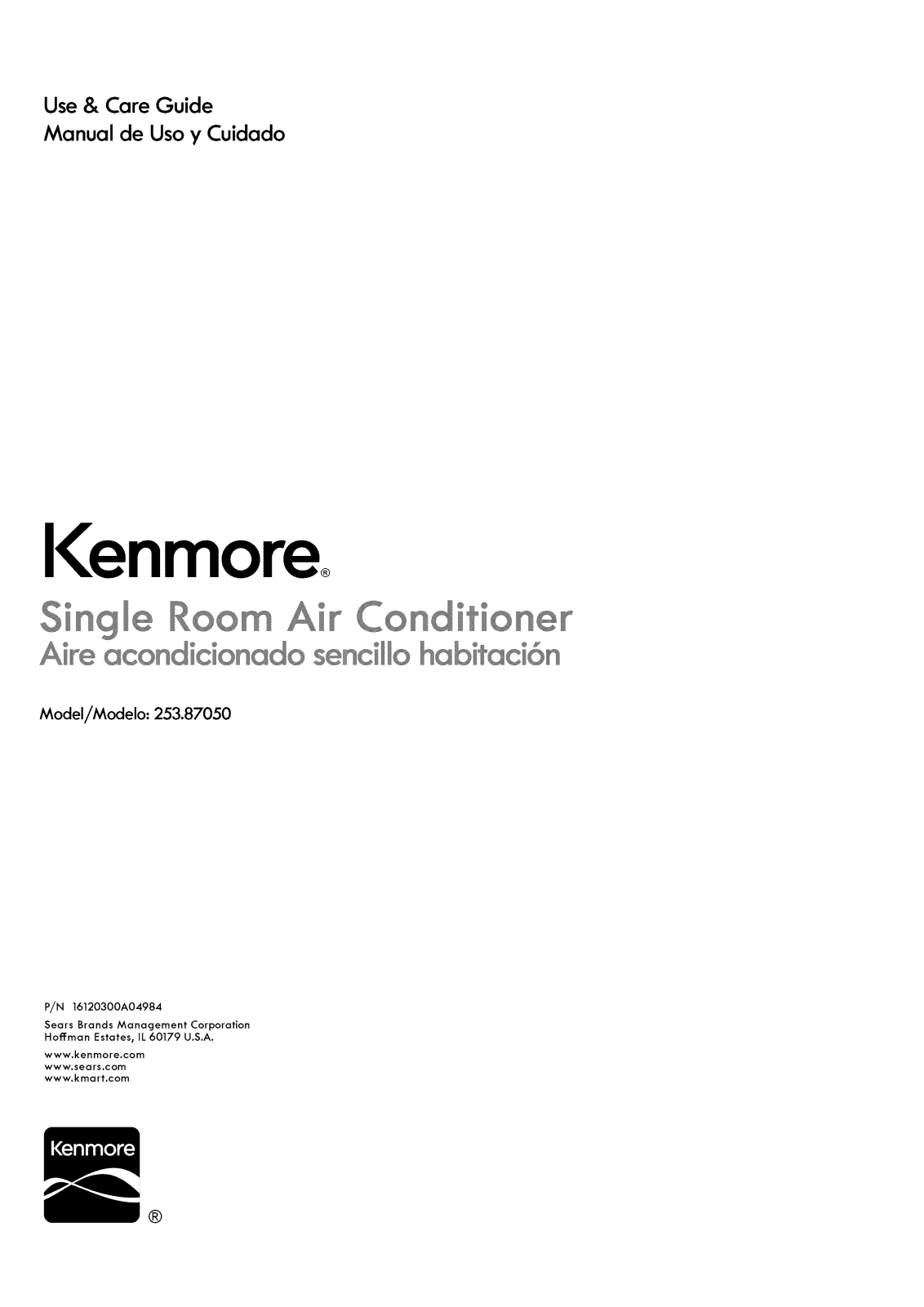 Kenmore 2538705041H, 2538705041G, 25387050416, 25387050414, 25387050412 Owner’s Manual