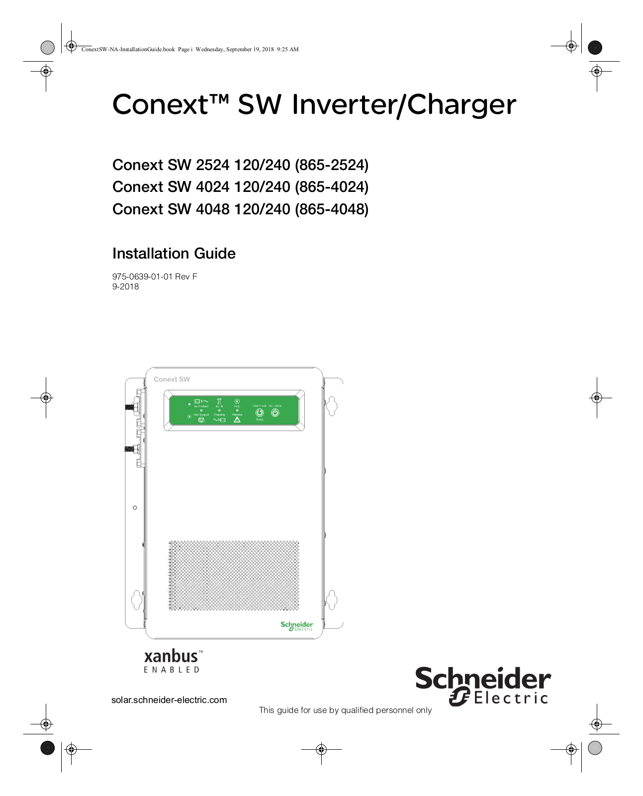 Schneider Electric SW 4048, SW 4024, SW 2524 User Manual