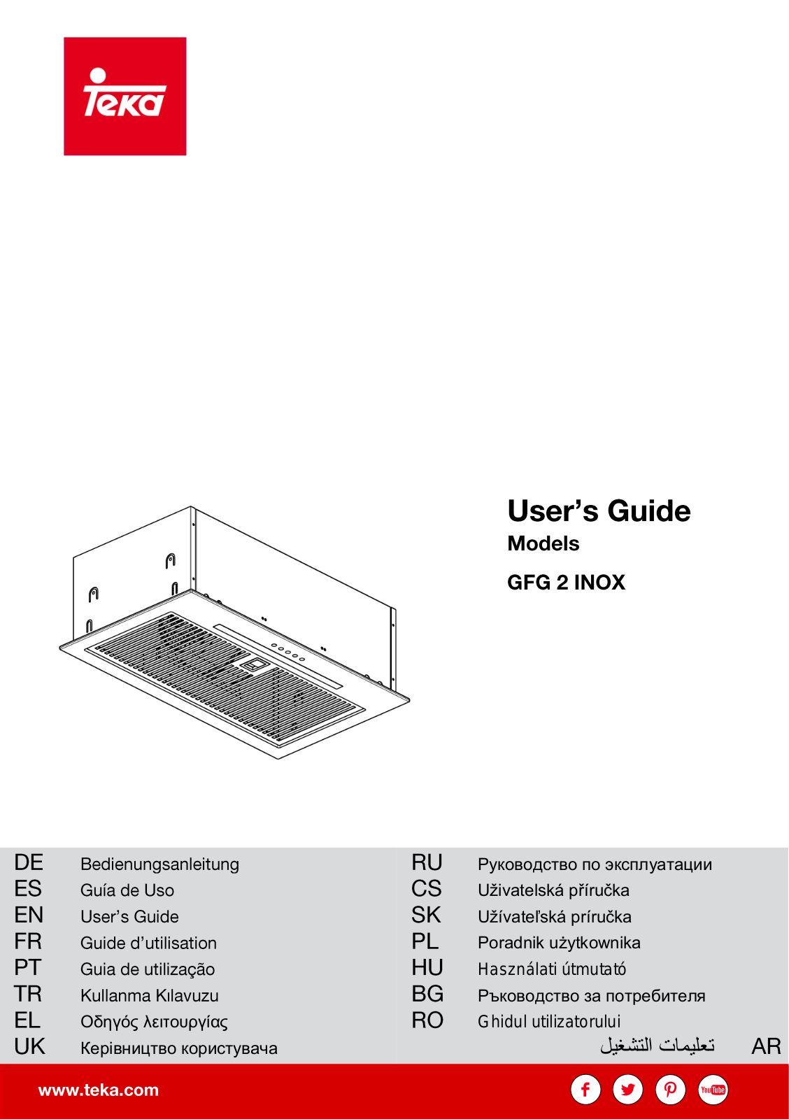 Teka GFG 2 inox operation manual