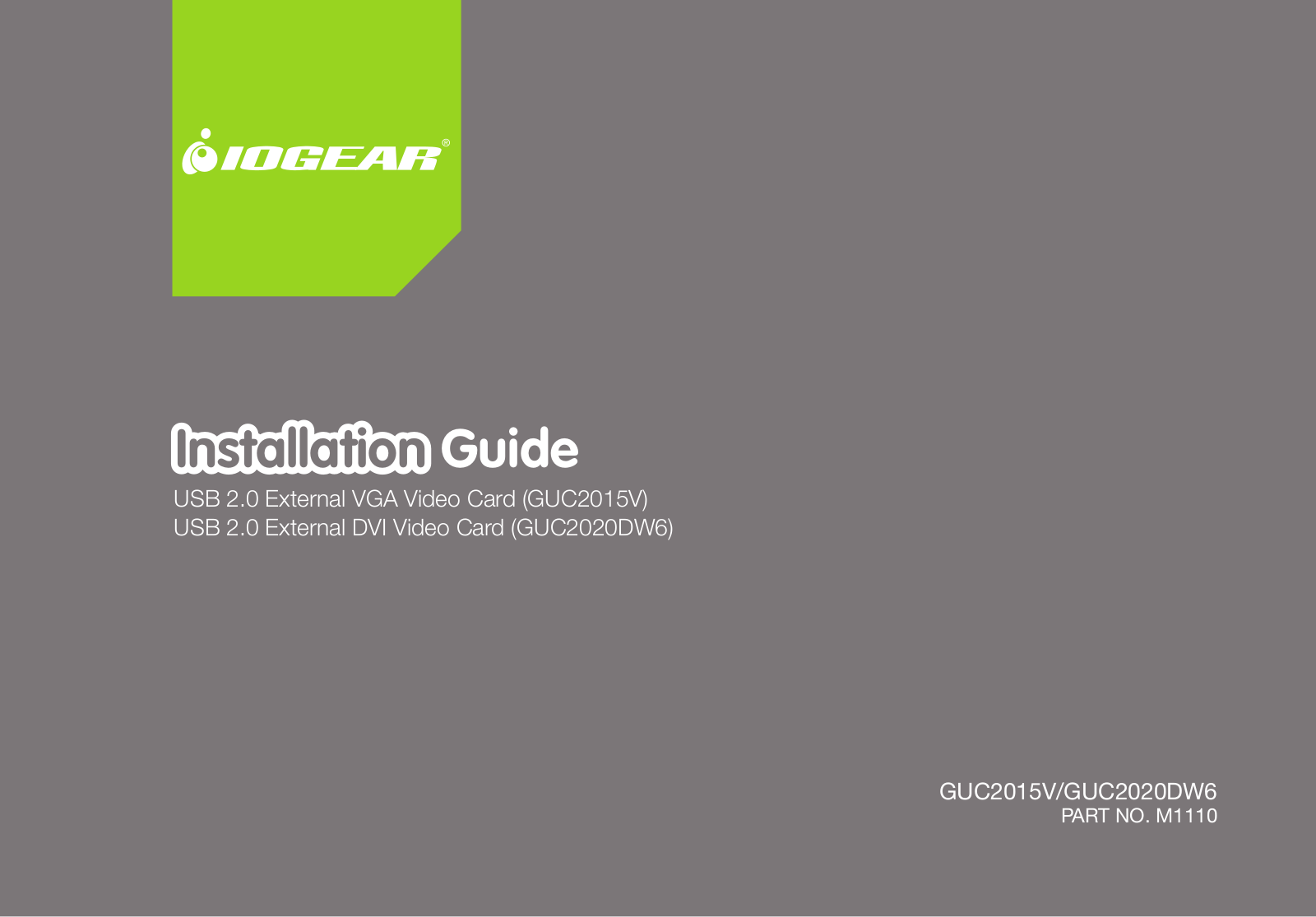 IOGear GUC2015V, GUC2020DW6 User Manual