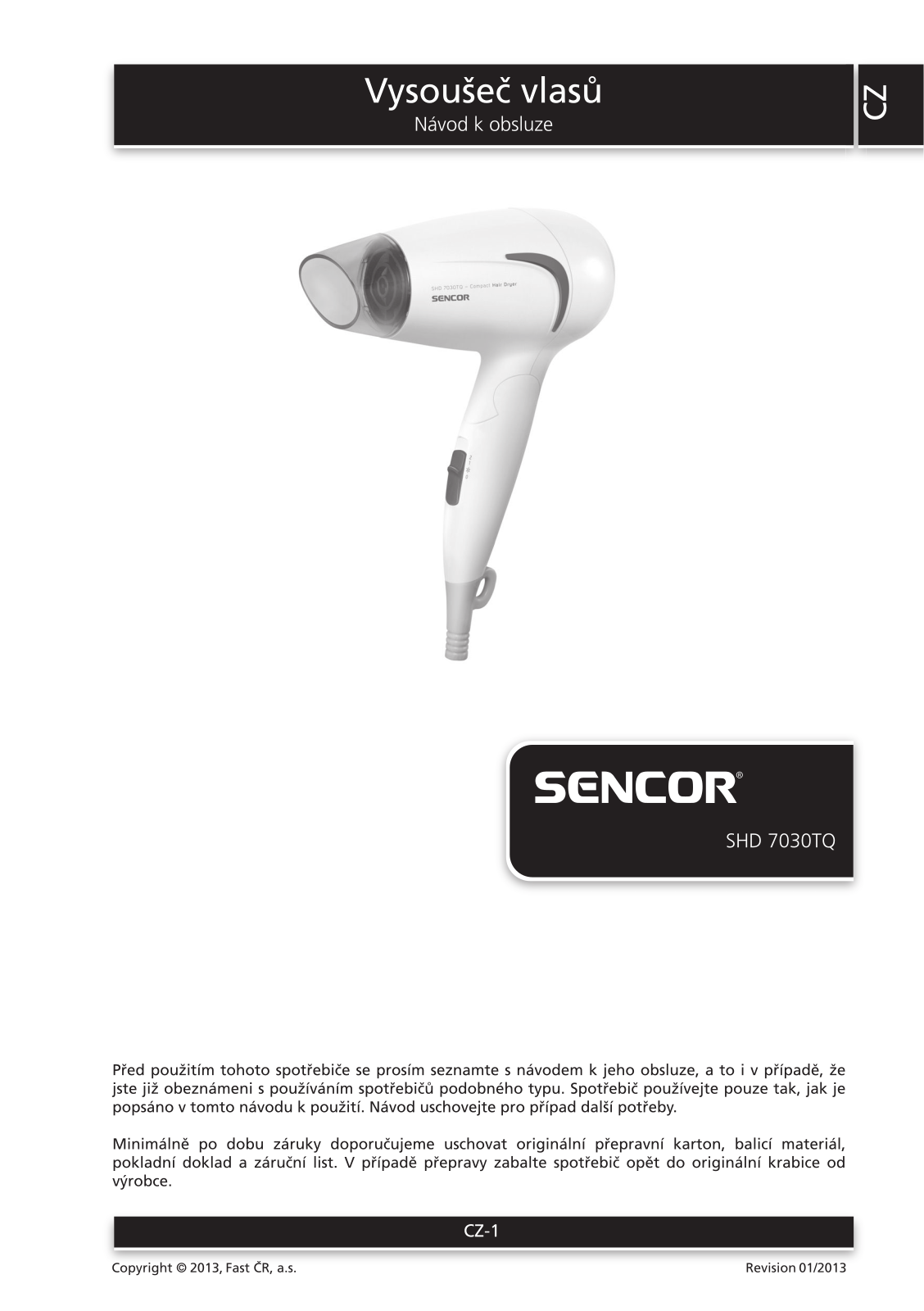 Sencor SHD 7030TQ User Manual