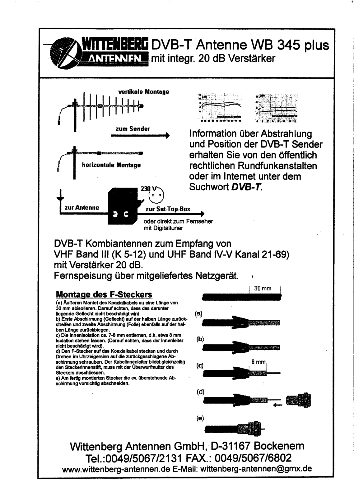 Wittenberg Antennen WB 345 plus User guide