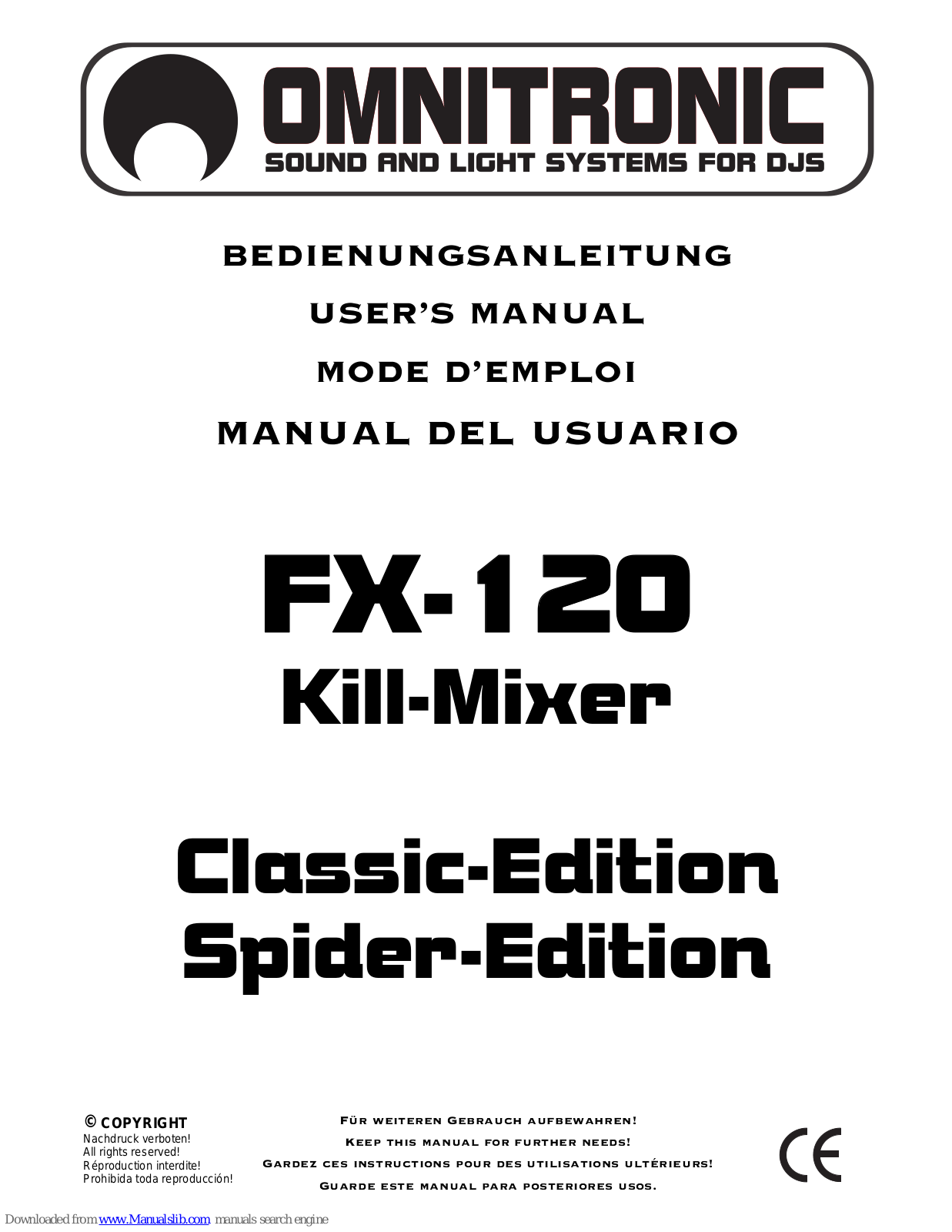 Omnitronic FX-120 kill-mixer User Manual