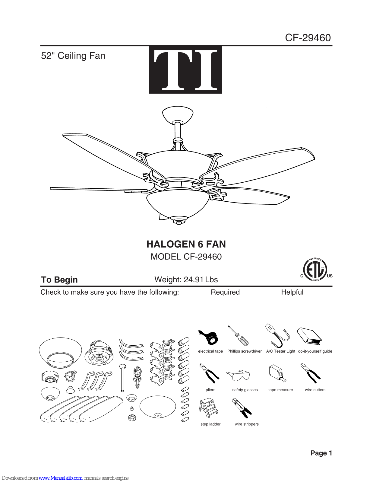 TI CF-29460 Assembly Instructions Manual