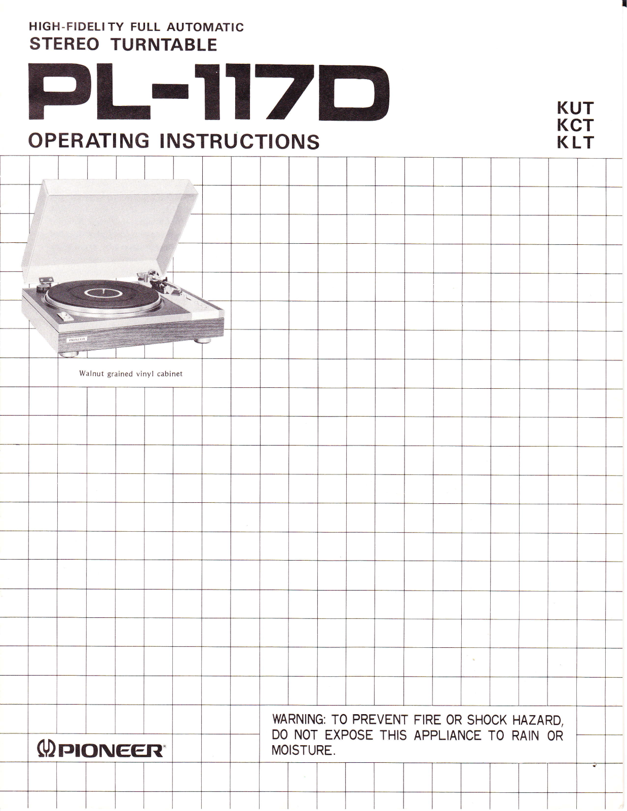 Pioneer PL-117-D Owners manual