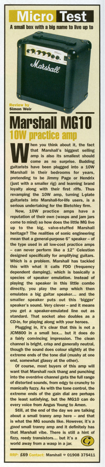 Marshall Amplification MG10 User Manual