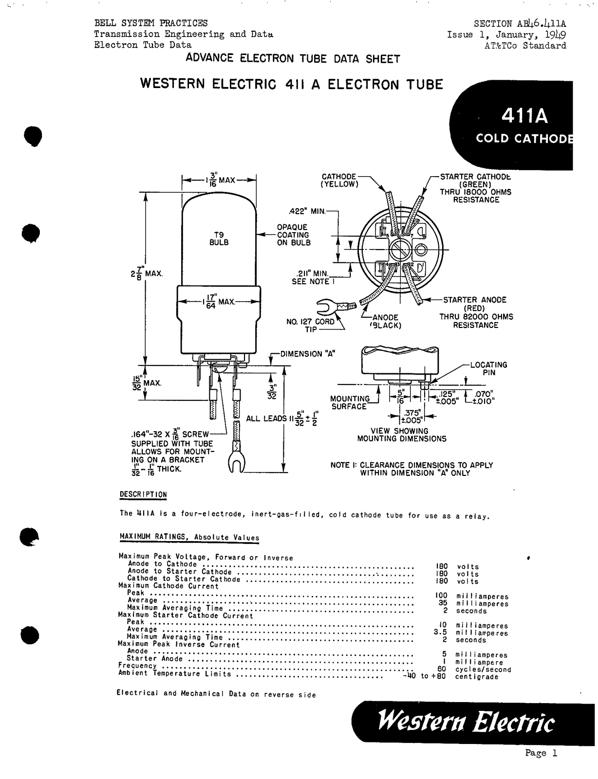 Western Electric 411-A Brochure