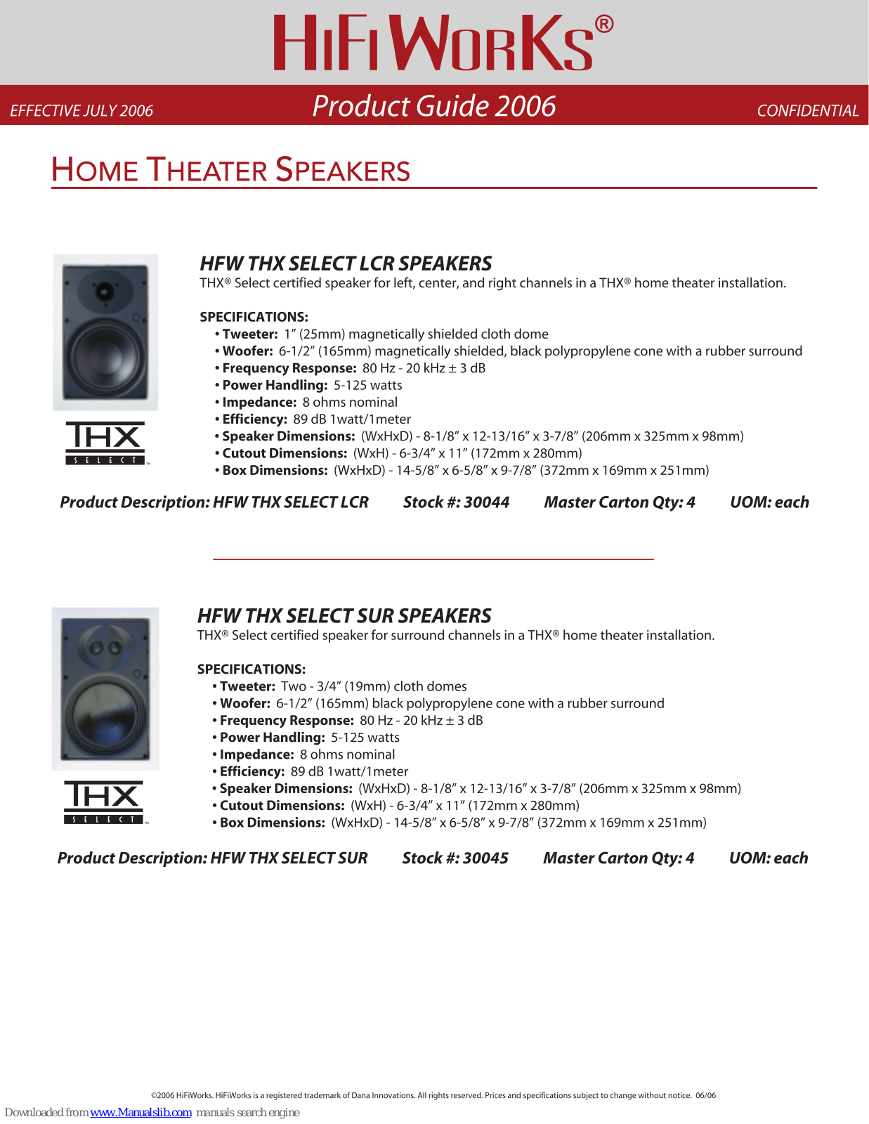 THX HFW5R, Select LCR, Select SUR, IN-CEILING OVAL, IN-CEILING SUR Brochure - ManualMachine.com