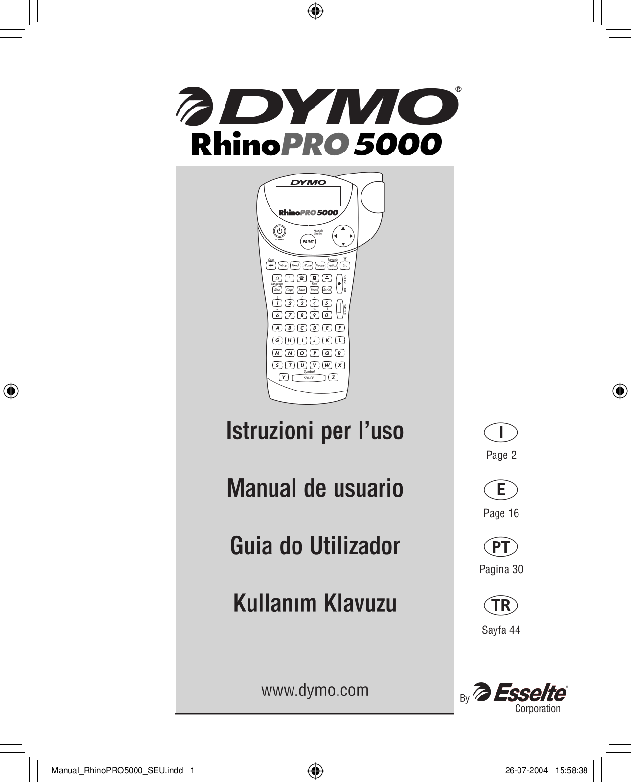 Dymo RHINOPRO 5000 User Manual