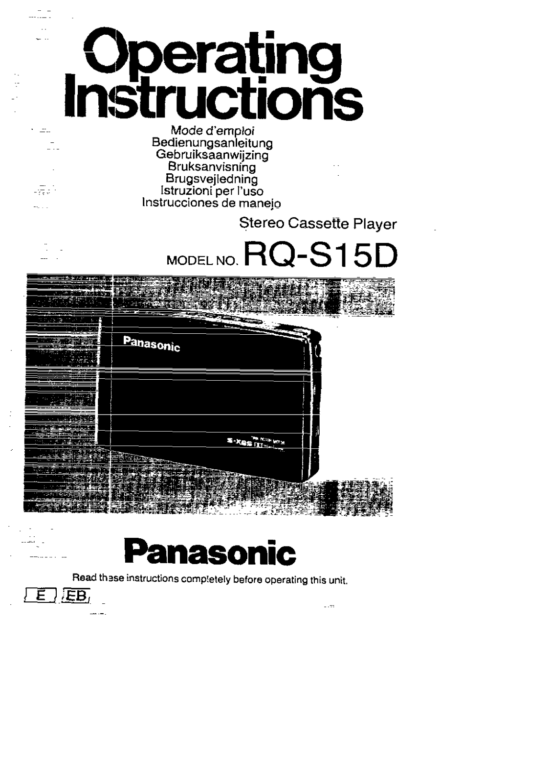 Panasonic RQ-S15D User Manual