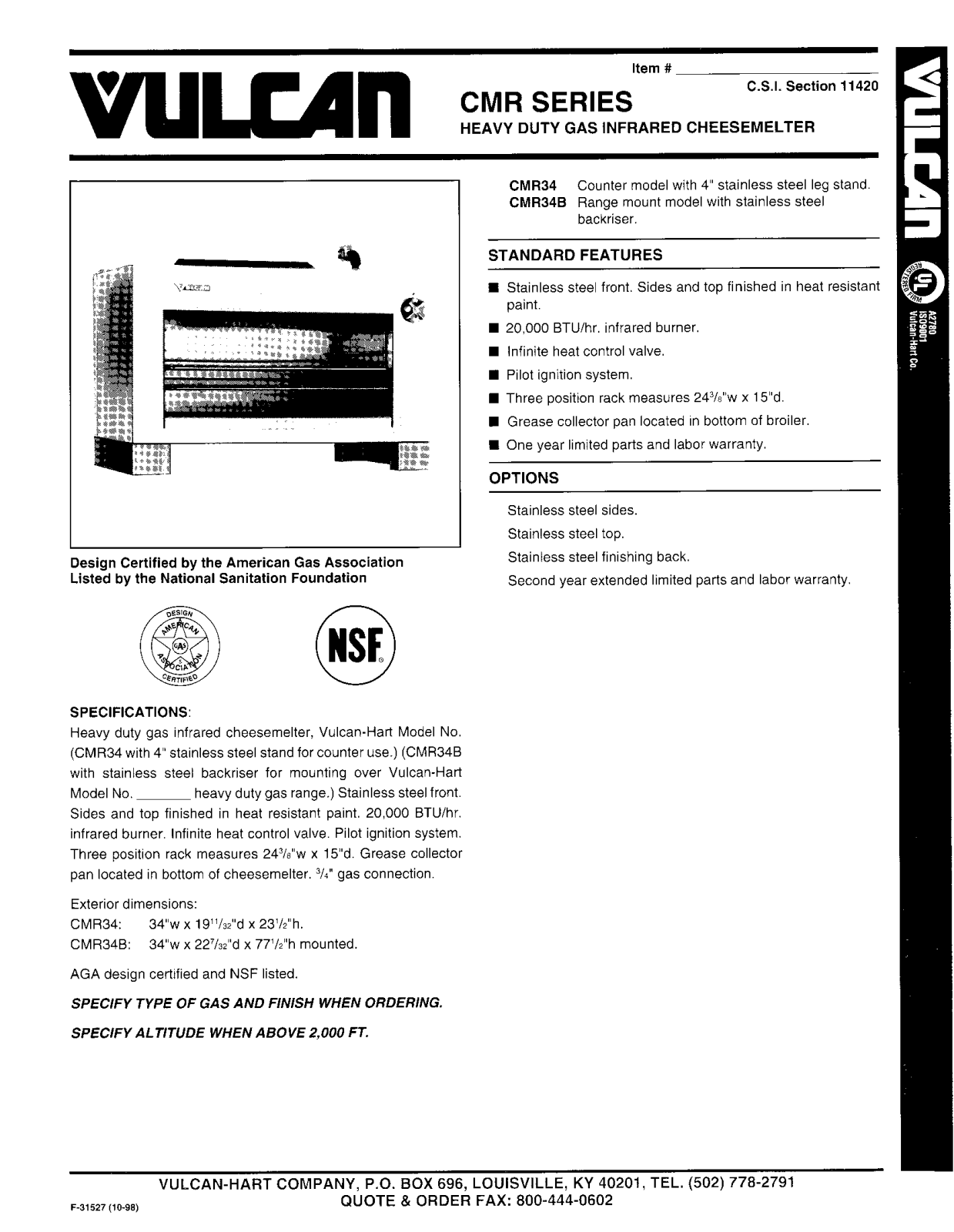 Vulcan CMR34 User Manual