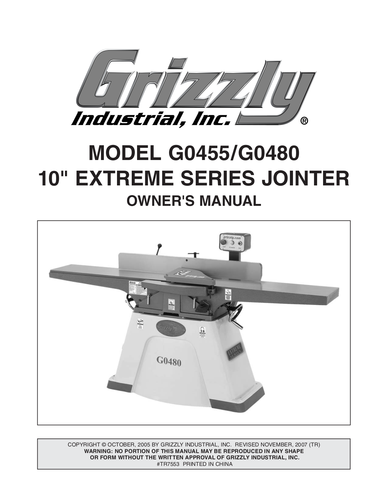 Grizzly G0455 User Manual