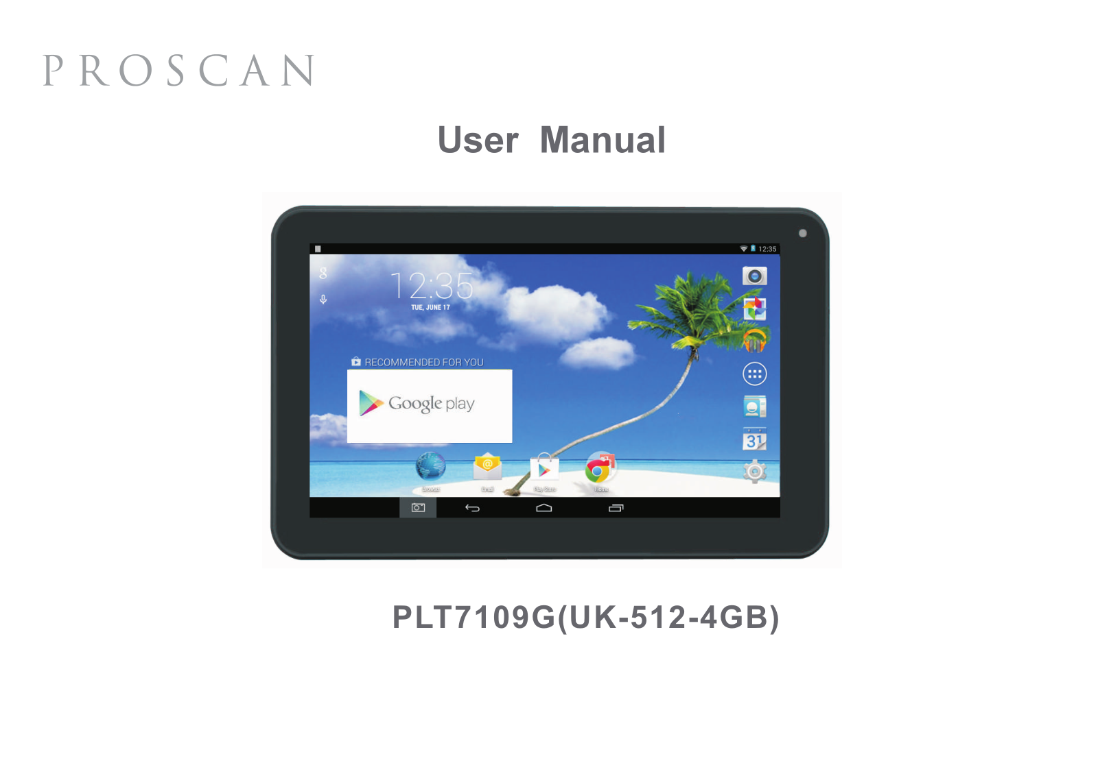 ProScan PLT7109-G (UK-512-4GB) Operating Instructions