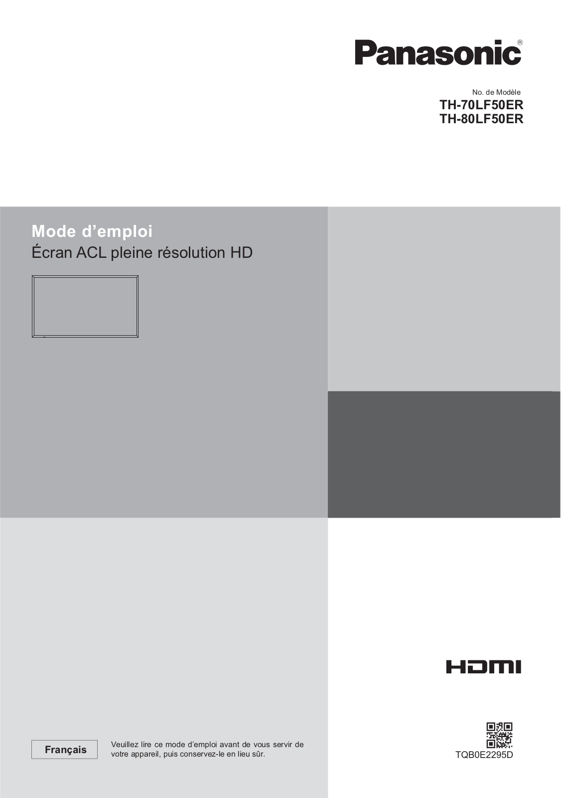 PANASONIC TH-70LF50ER, TH-80LF50ER User Manual