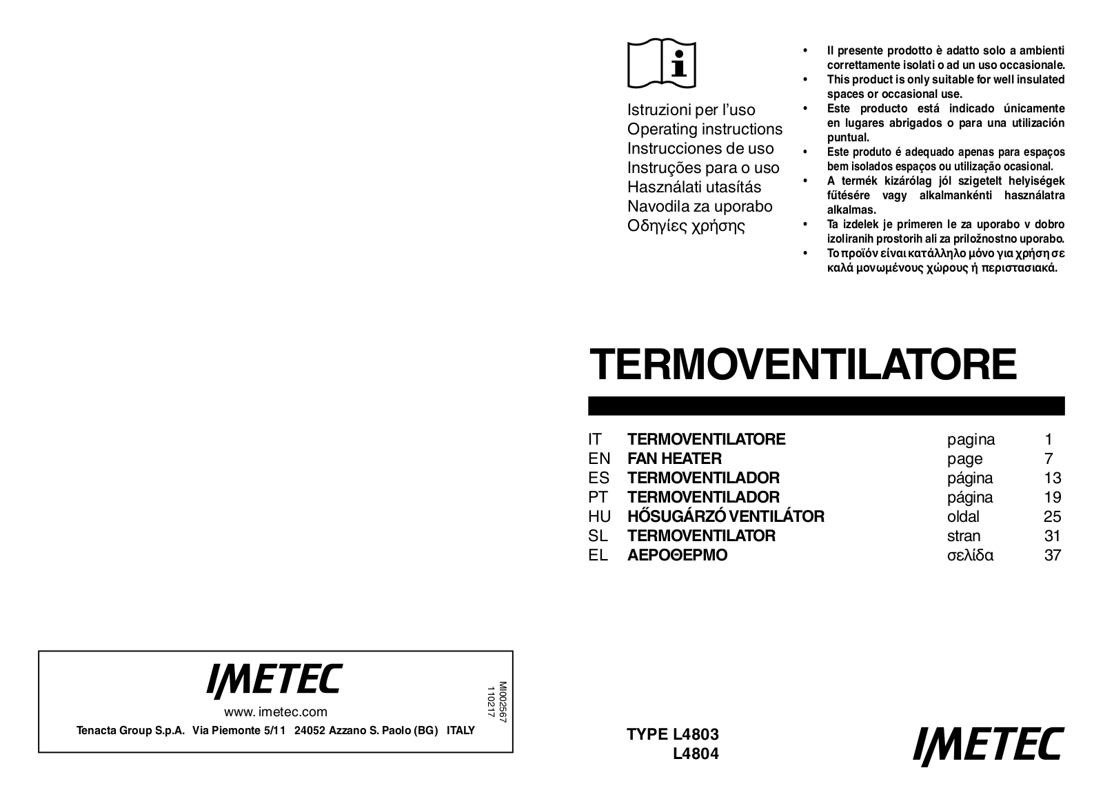 Imetec L4803, L4804 User guide - ManualMachine.com