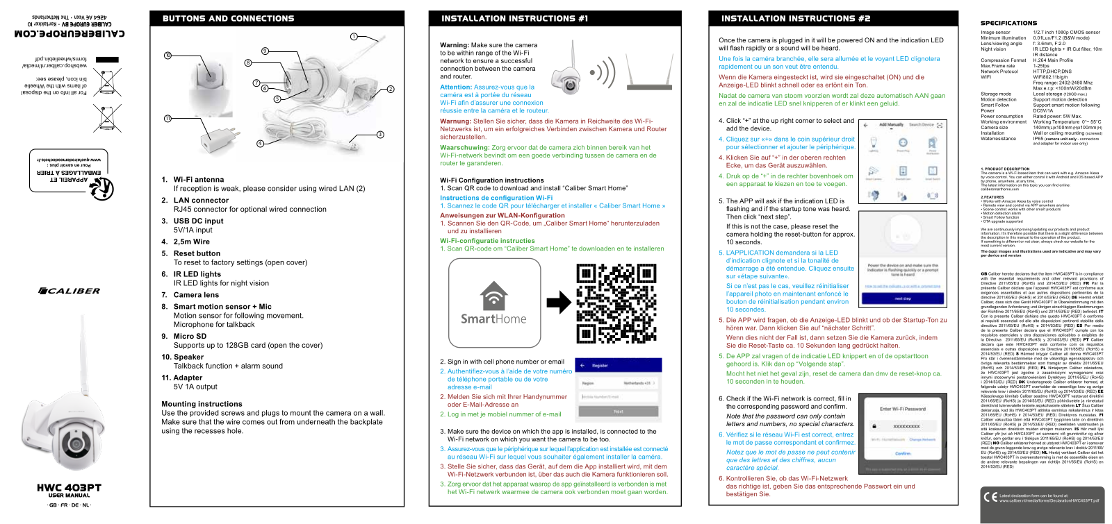 Caliber Audio Technology HWC403PT User Manual