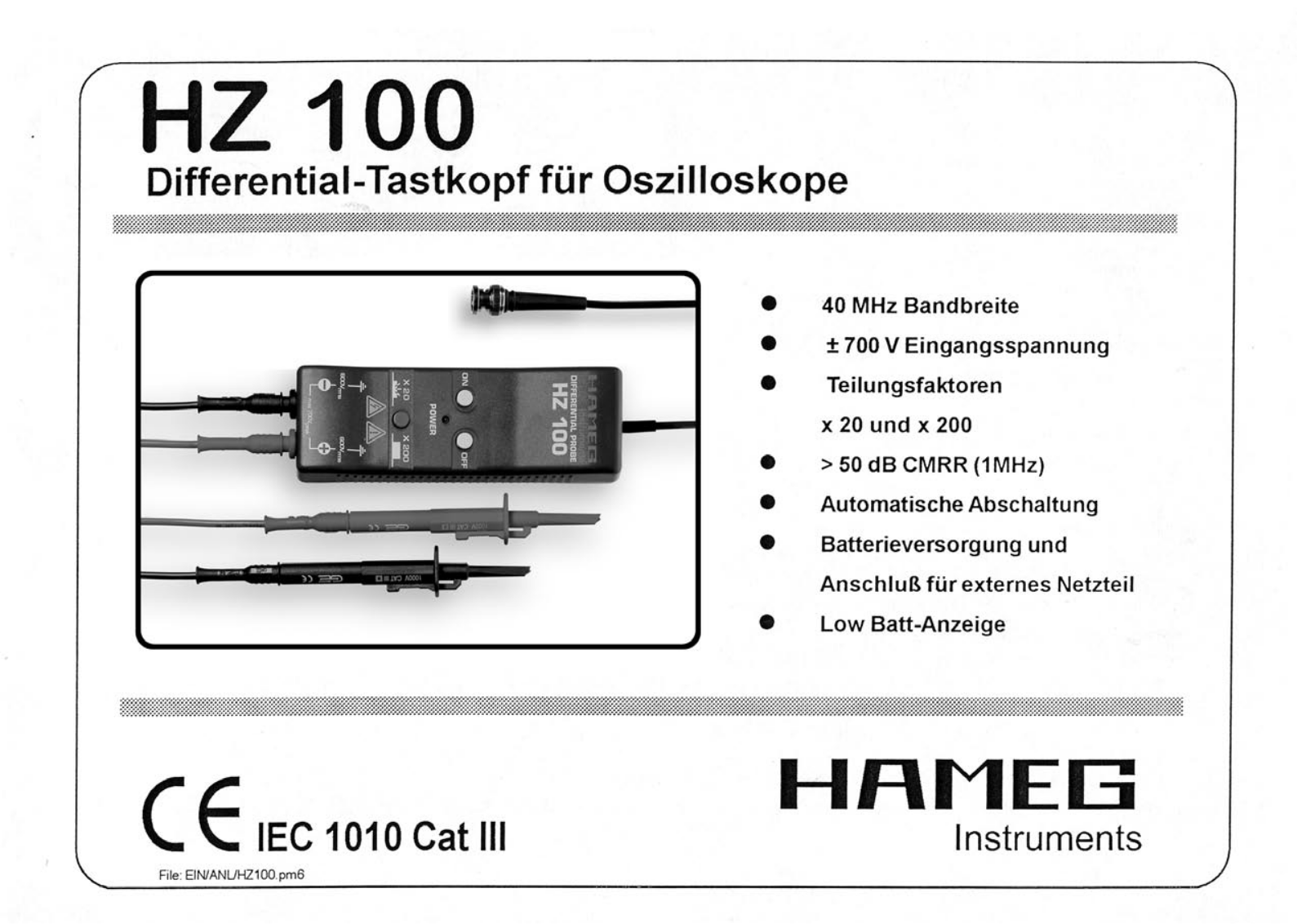 HAMEG HZ100 User Guide