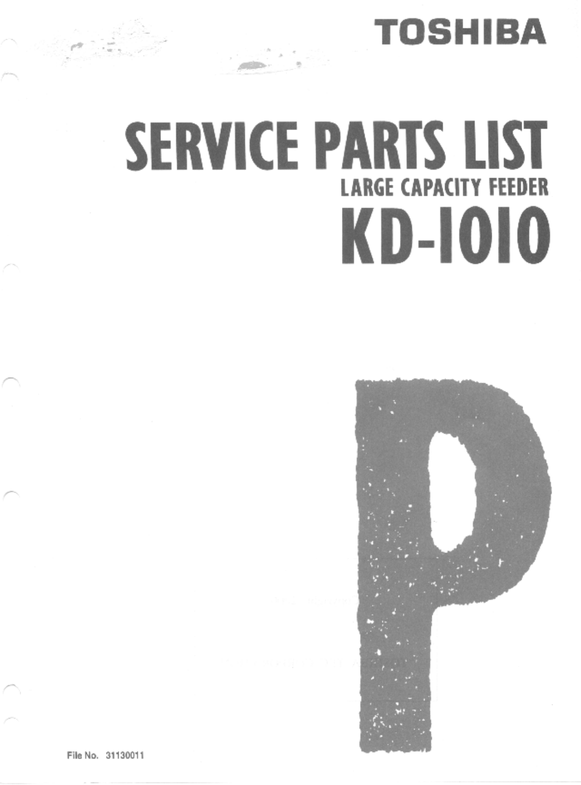 Toshiba KD1010 PARTS LIST