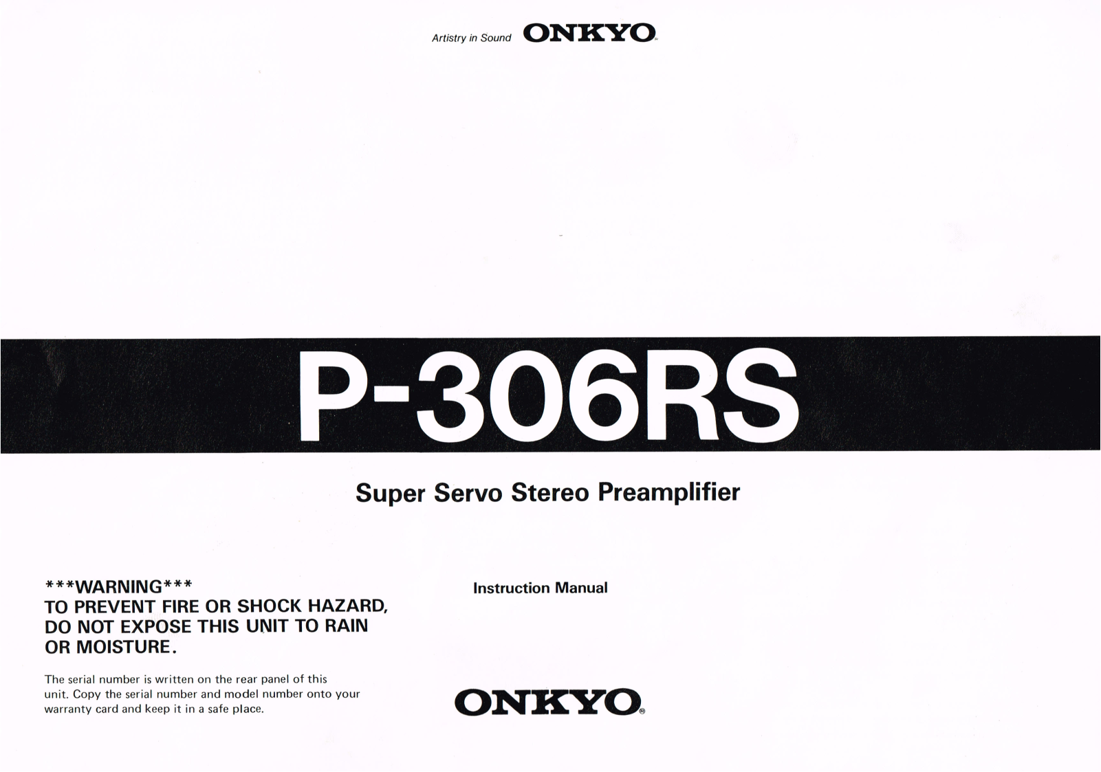 Onkyo P-306-RS Owners Manual