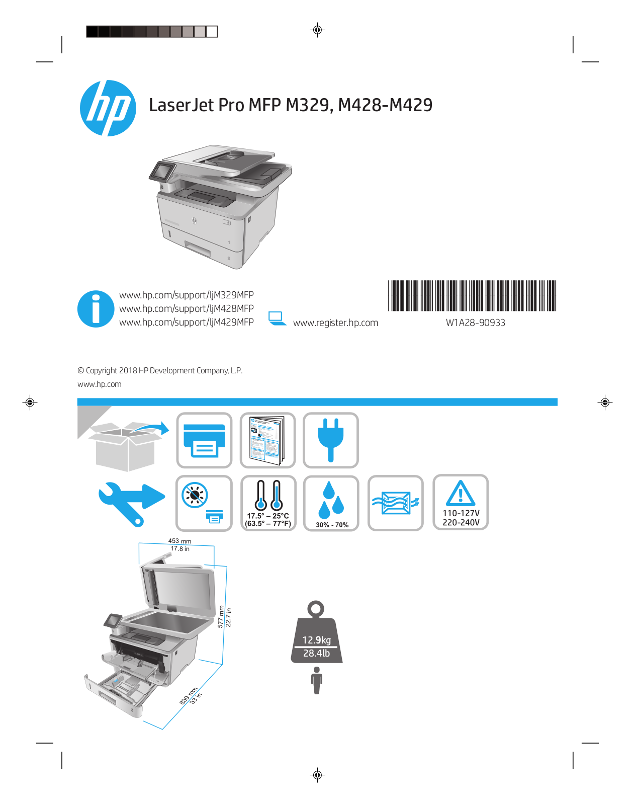 HP LaserJet M329, LaserJet M428, LaserJet M429 Quick user manual