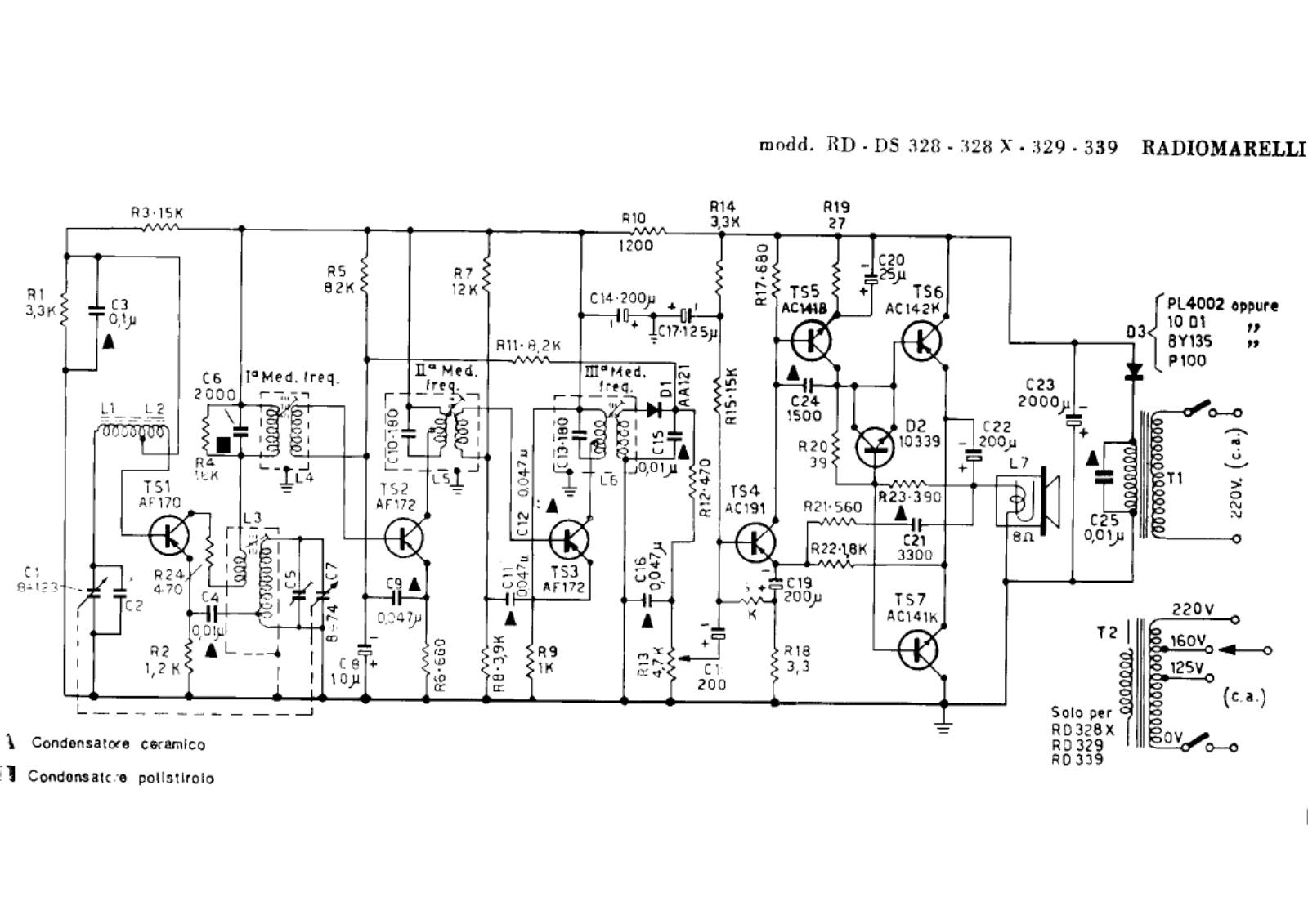 Radiomarelli rd 328, rd 328sx, rd 329, rd  339, ds 328 schematic