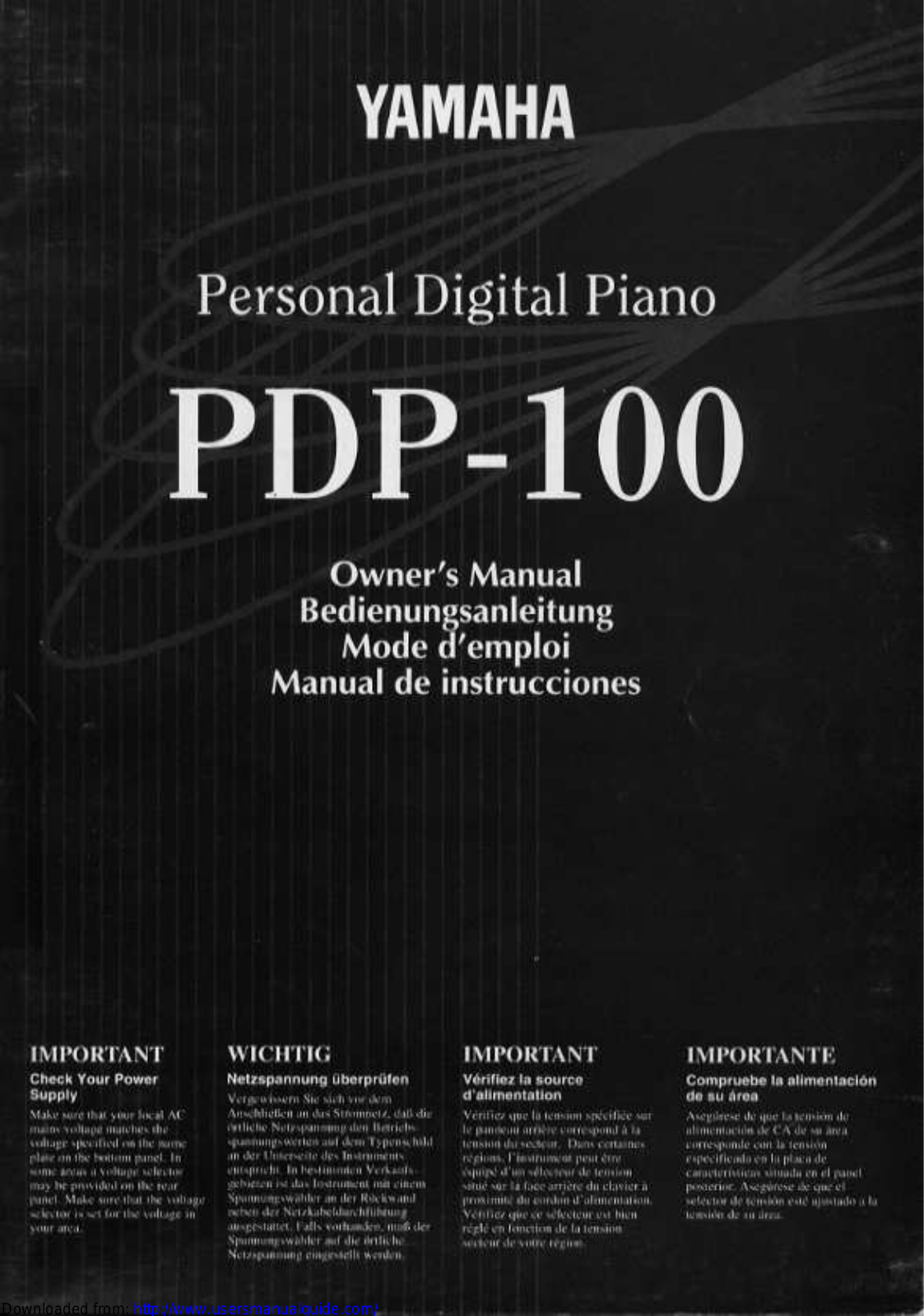 Yamaha Audio PDP-100 User Manual