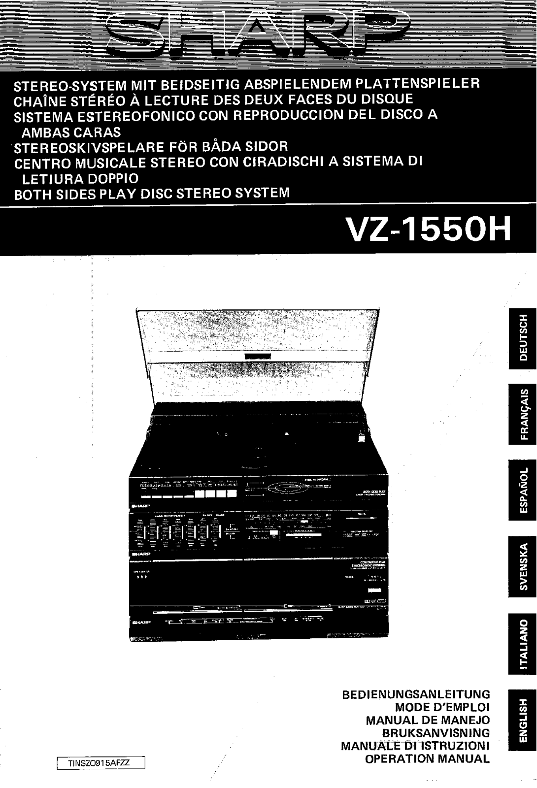 Sharp VZ-1550H User Manual