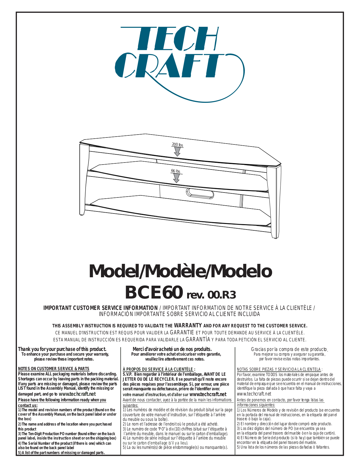 Tech Craft BCE60 User Manual